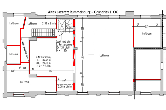 WiR – Wohnen in der Rummelsburger Bucht Nachbarschaftsverein – Altes Lazarett - Grundriss 1. OG